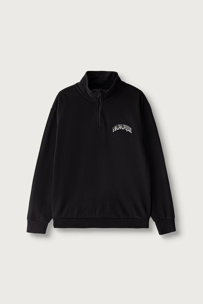 Napapijri Bluza dziecięca z bawełną B-TIPI HZ NP0A8BAC9411.134.172 czarny AW26
