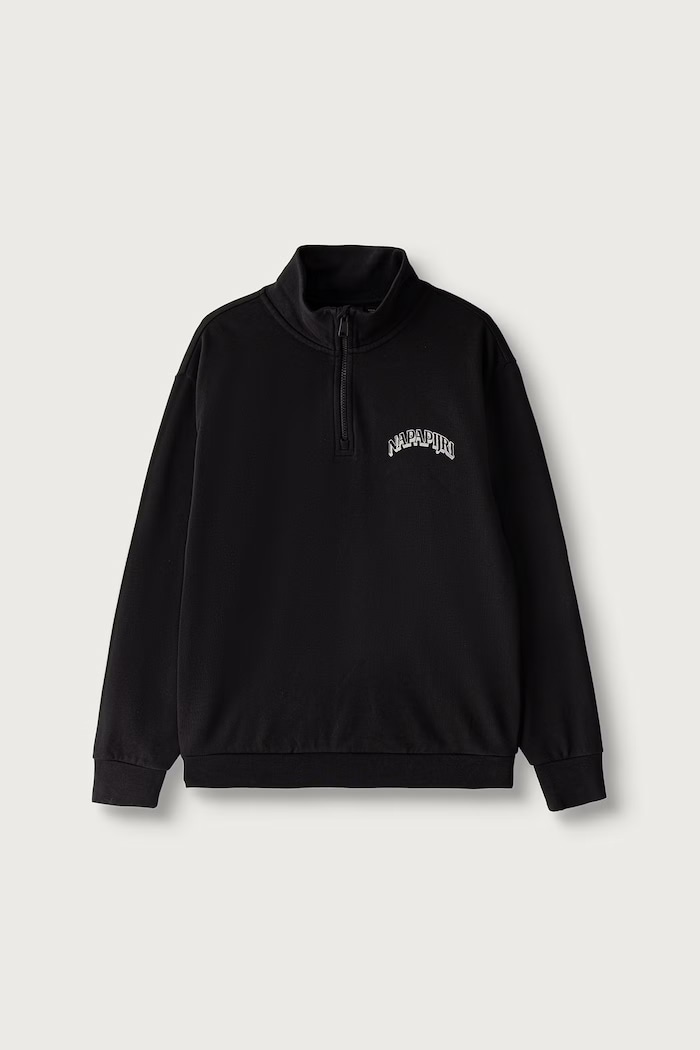 Napapijri Bluza dziecięca z bawełną B-TIPI HZ NP0A8BAC9411.134.172 czarny AW26