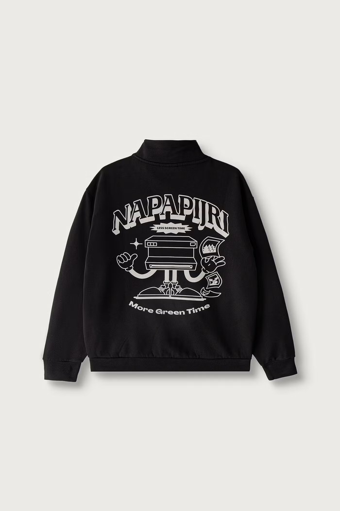 Napapijri Bluza dziecięca z bawełną B-TIPI HZ czarny NP0A8BAC9411.122.128