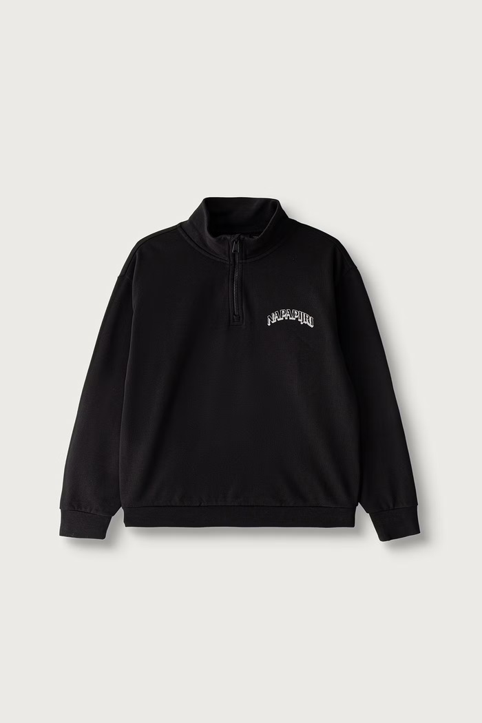 Napapijri Bluza dziecięca z bawełną B-TIPI HZ NP0A8BAC9411.122.128 czarny AW26