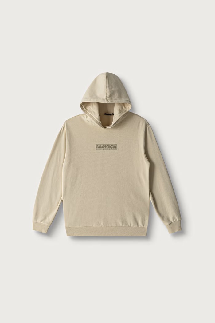 Napapijri Bluza z kapturem dziecięca z bawełną B-NEW BOX LOGO H W beżowy NP0A8BA9N5E1.134.172