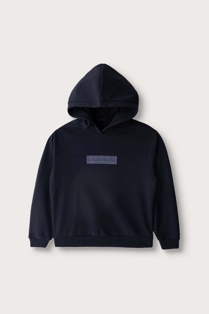 Napapijri Bluza z kapturem dziecięca z bawełną B-NEW BOX LOGO H W granatowy NP0A8BA91761.122.128