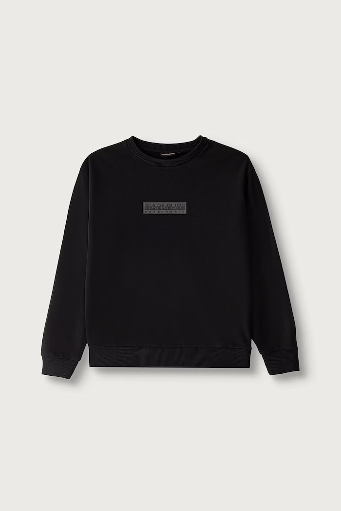 Napapijri Суичър за деца с памук B-NEW BOX LOGO C W черен NP0A8B3K9411.134.172