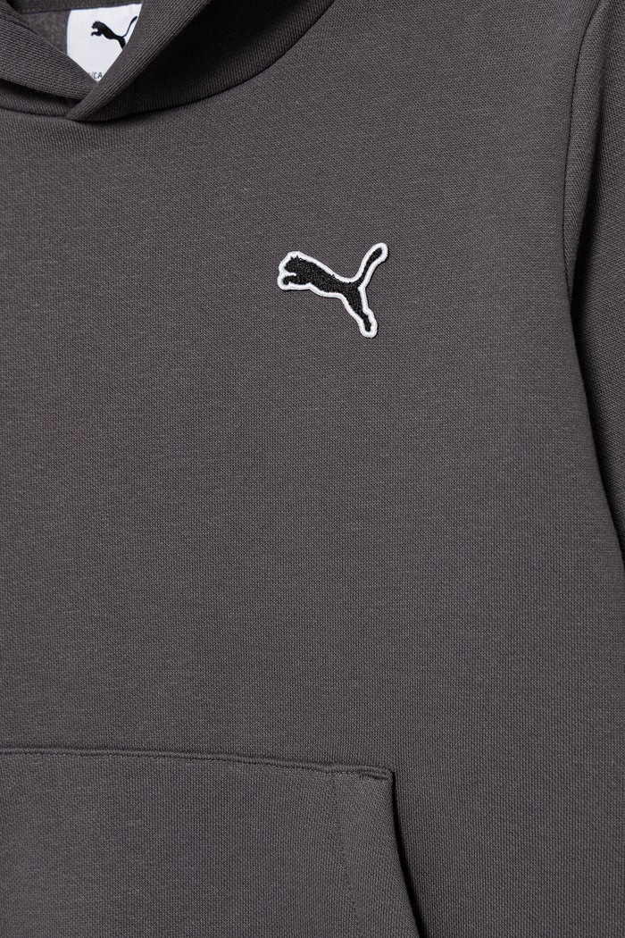 Chłopiec Puma bluza z kapturem dziecięca z bawełną ESS ELEVATED Hoodie FL 694701 szary