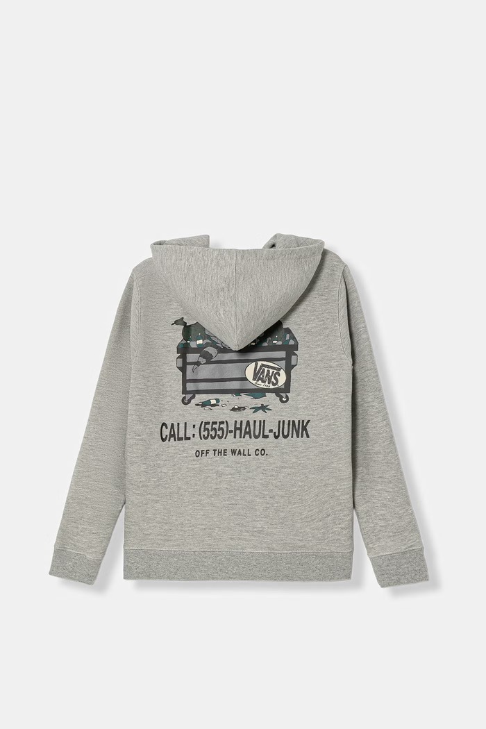Vans bluza z kapturem dziecięca z bawełną Dumpster VN000W8702F1 szary AW26