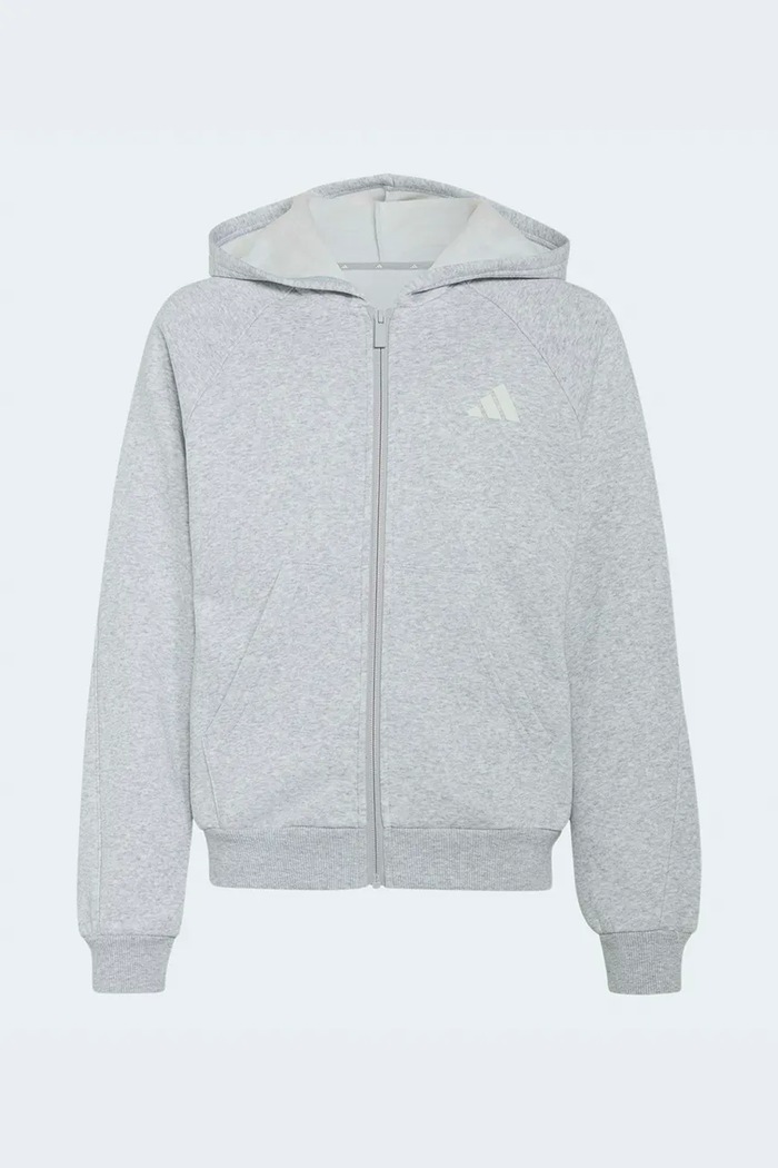 adidas bluza rozpinana z kapturem dziecięca z bawełną szary KS5139