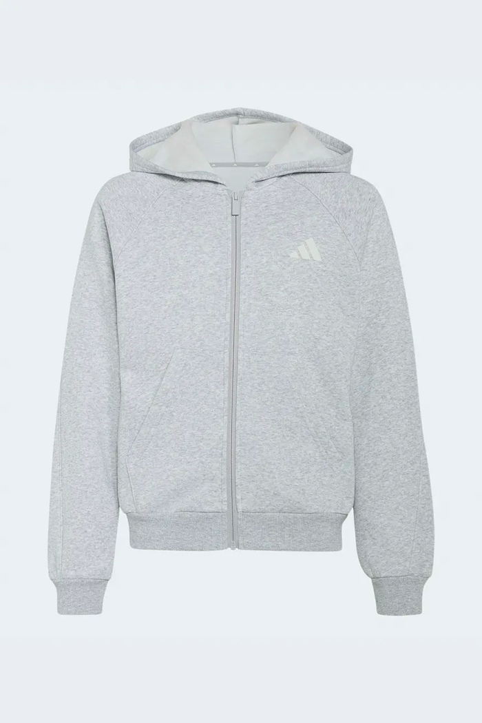 adidas bluza rozpinana z kapturem dziecięca z bawełną szary KS5139