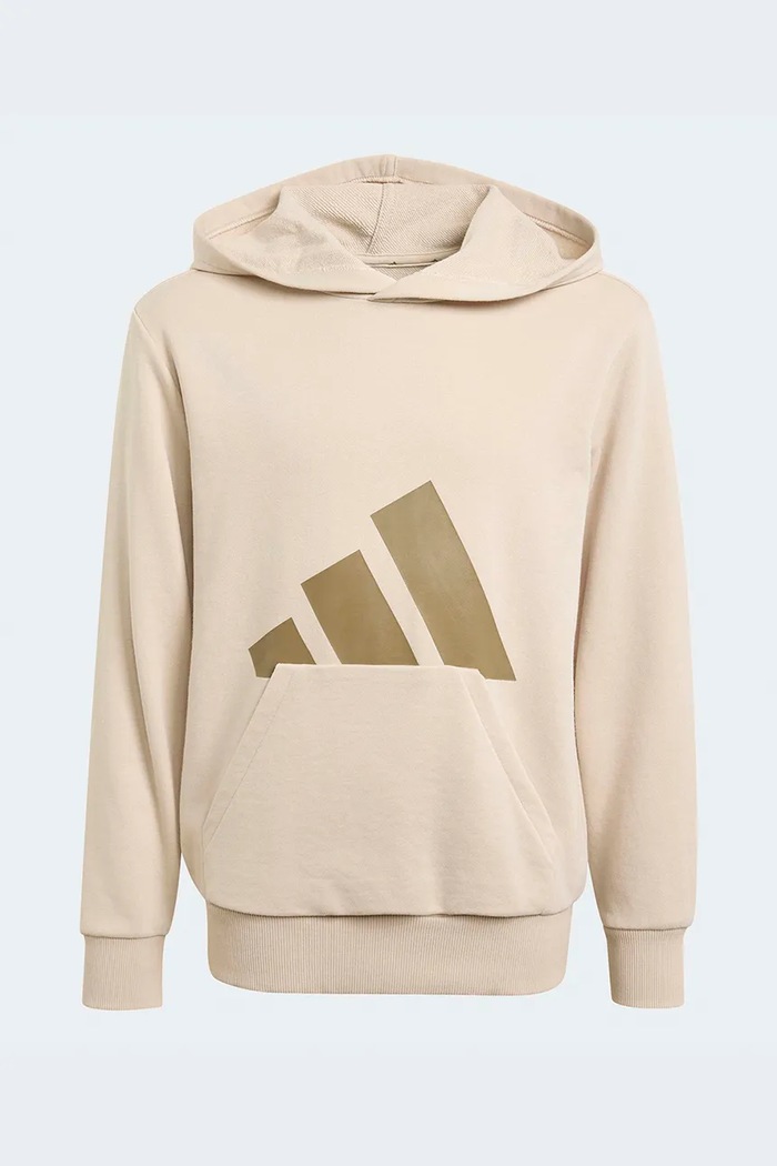 adidas Μπλούζα με κουκούλα παιδική με βαμβάκι μπεζ KT3376