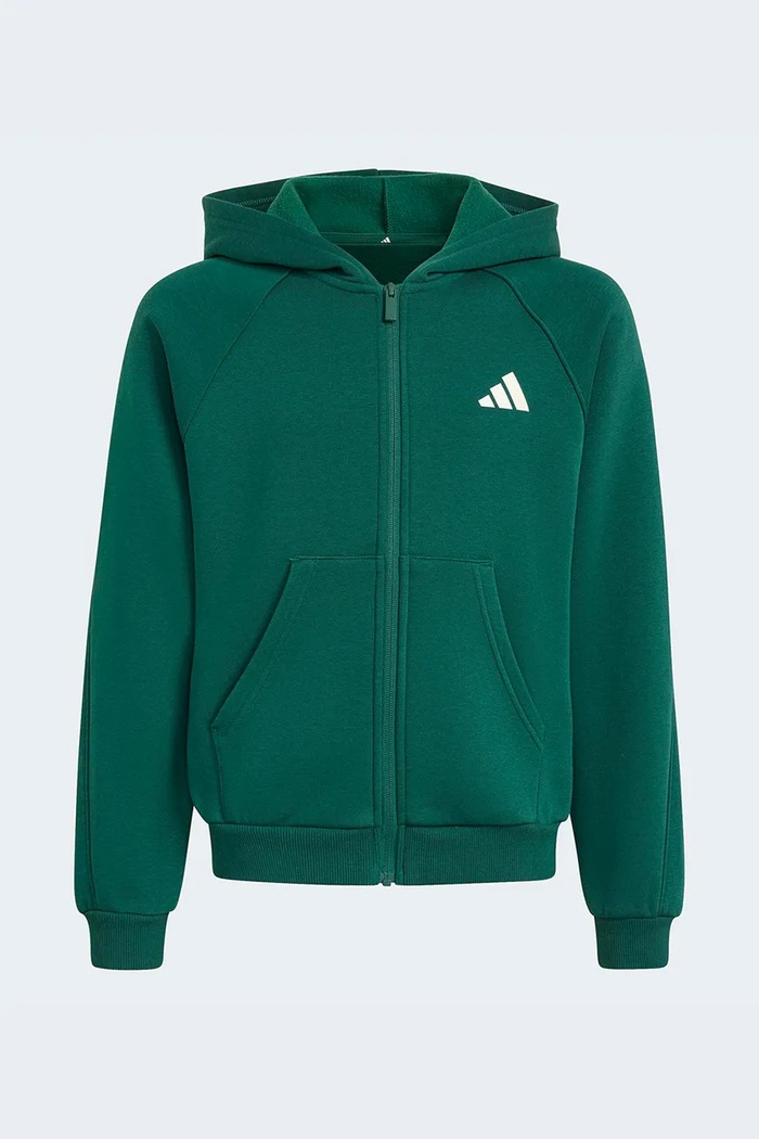 adidas Bluza rozpinana z kapturem dziecięca z bawełną zielony KS5142.