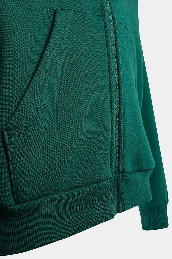 Bluza rozpinana z kapturem dziecięca z bawełną adidas zielony KS5142.