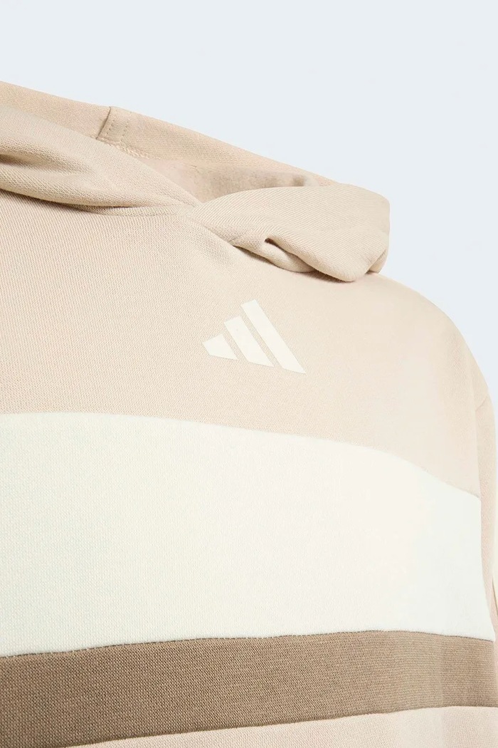 adidas Μπλούζα με κουκούλα παιδική με βαμβάκι μπεζ KT1666