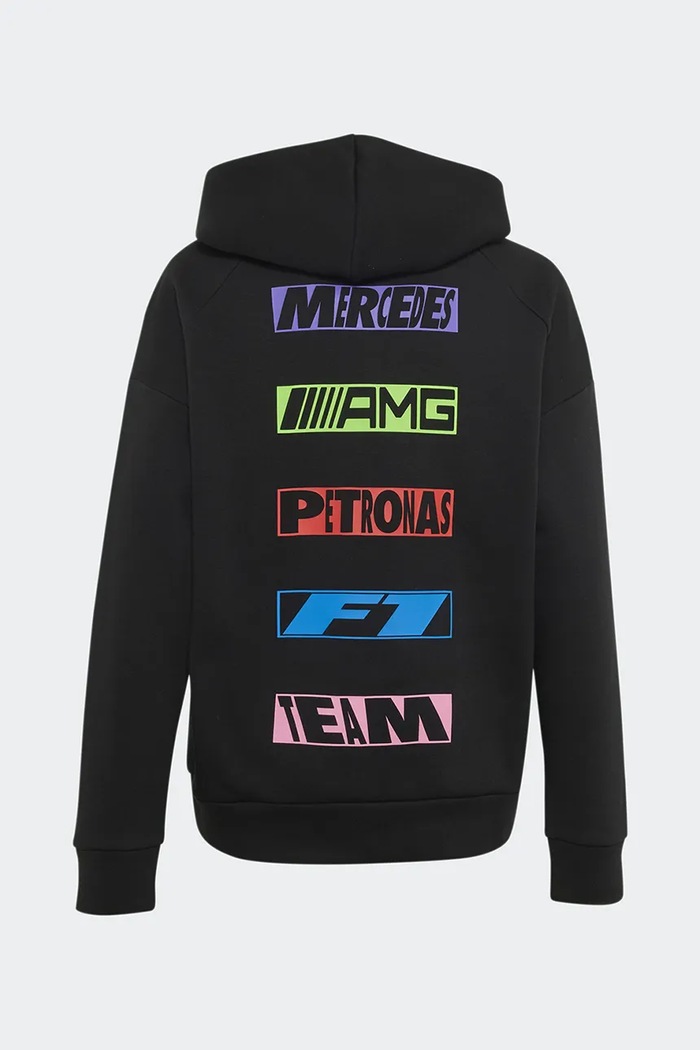 adidas Performance μπλούζα με κουκούλα παιδική με βαμβάκι MERCEDES KR9687 μαύρο AW26
