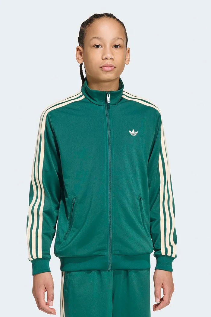 adidas Originals mikina na zips detská ADICOLOR zelená HZ6645