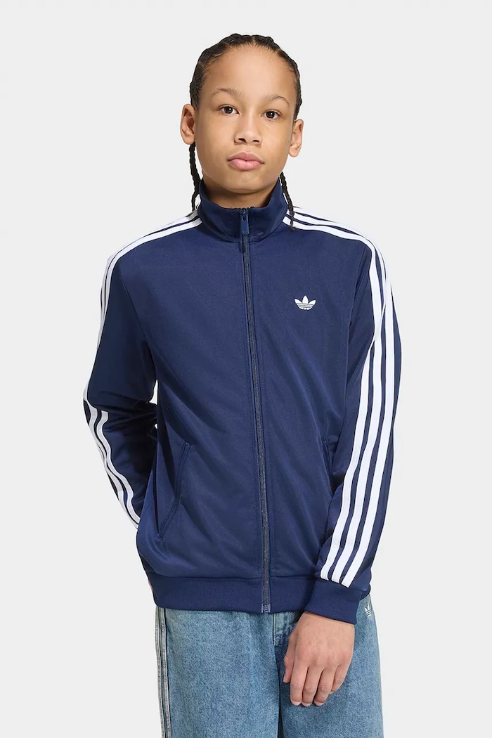 adidas Originals μπλούζα με κουμπιά παιδική σκούρο μπλε HZ6648