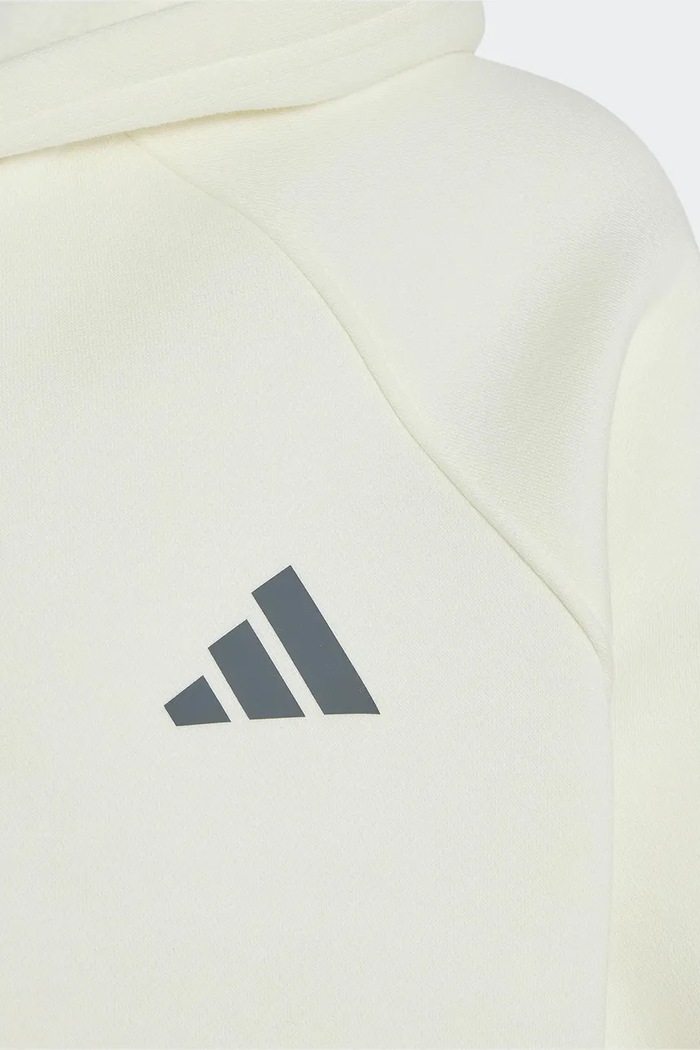 adidas mikina na zips s kapucňou detská s bavlnou béžová KS5141
