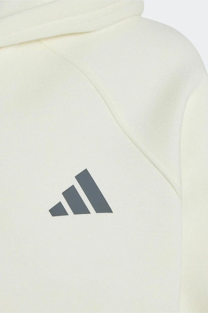 adidas felpa con cerniera e cappuccio per bambini con cotone beige KS5141