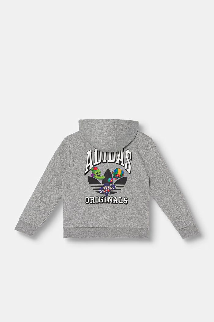 adidas Originals bluza z kapturem dziecięca z bawełną KW0649 szary AW26
