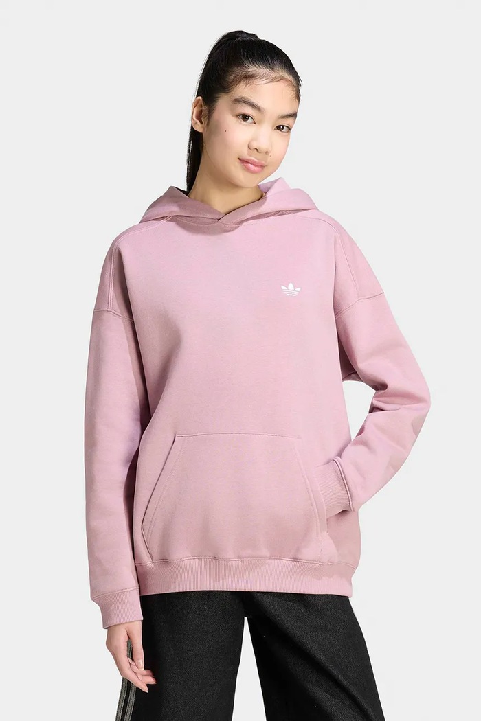 Bluza z kapturem dziecięca z bawełną adidas Originals KR0861 różowy