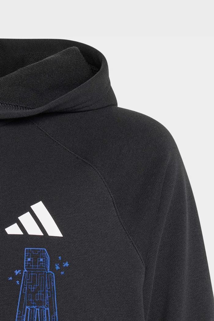 adidas pulover s kapuco otroški z bombažem MINECRAFT črna KH3192
