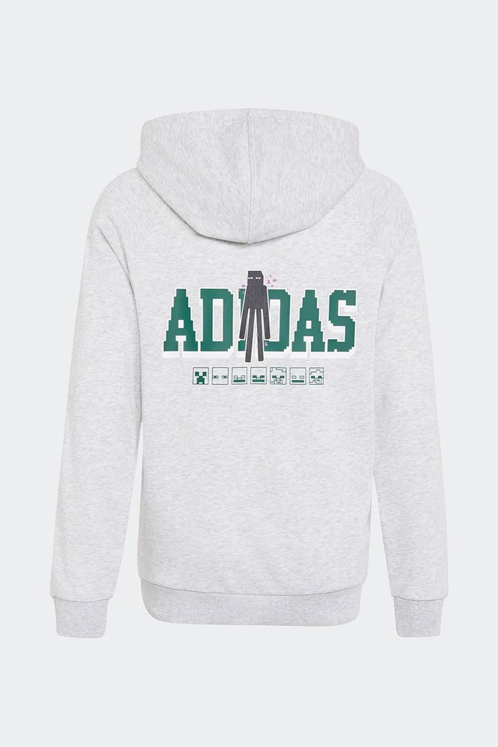 adidas bluza z kapturem dziecięca z bawełną MINECRAFT KS9031 szary AW26