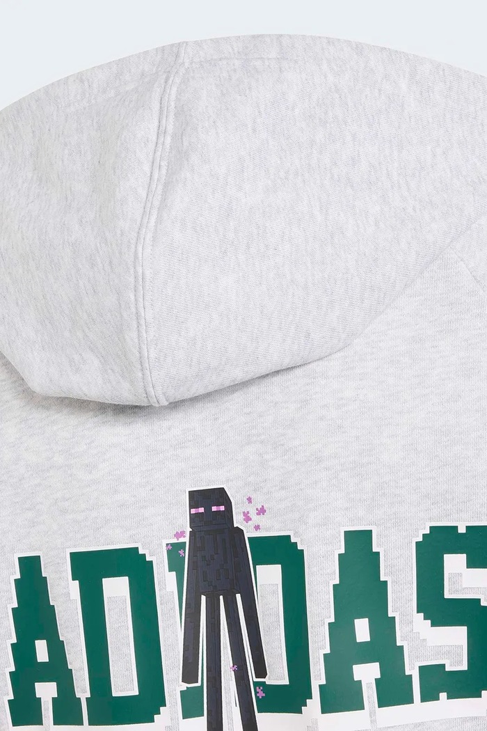 Chłopiec adidas bluza z kapturem dziecięca z bawełną MINECRAFT KS9031 szary