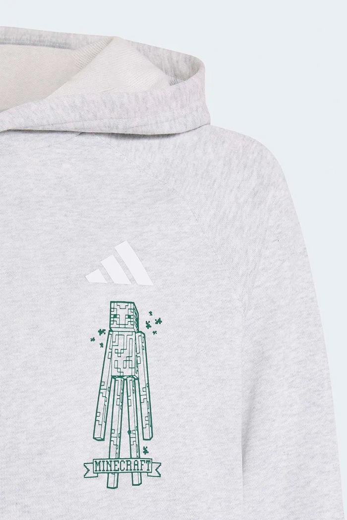 adidas bluza z kapturem dziecięca z bawełną MINECRAFT szary KS9031