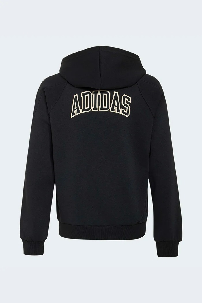 adidas μπλούζα με κουκούλα και κουμπιά παιδική με βαμβάκι KS5138 μαύρο AW26