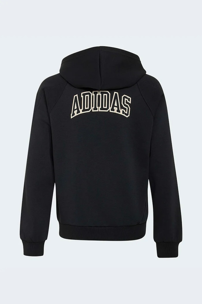adidas μπλούζα με κουκούλα και κουμπιά παιδική με βαμβάκι KS5138 μαύρο AW26