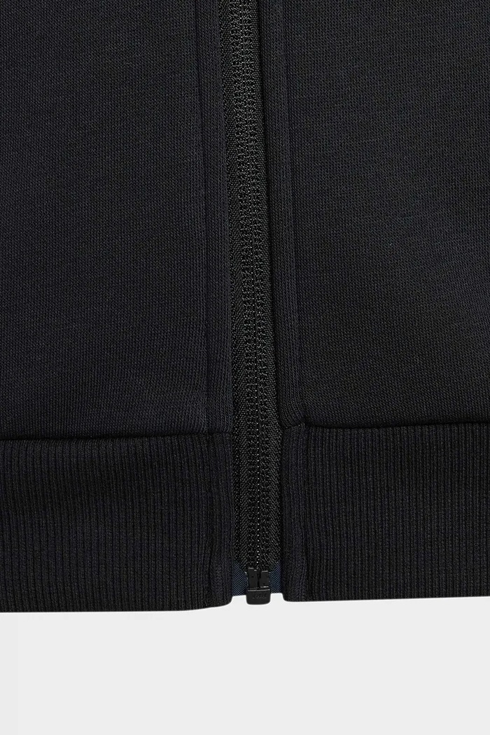 adidas μπλούζα με κουκούλα και κουμπιά παιδική με βαμβάκι KS5138 μαύρο