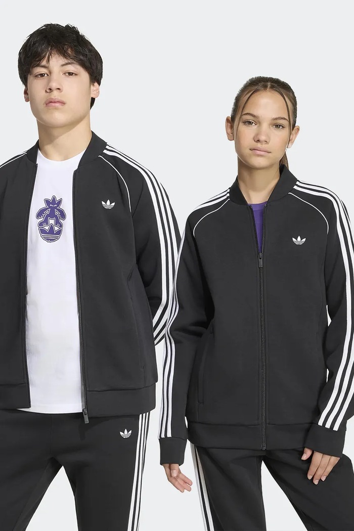 adidas Originals μπλούζα με κουμπιά παιδική μαύρο KW0633