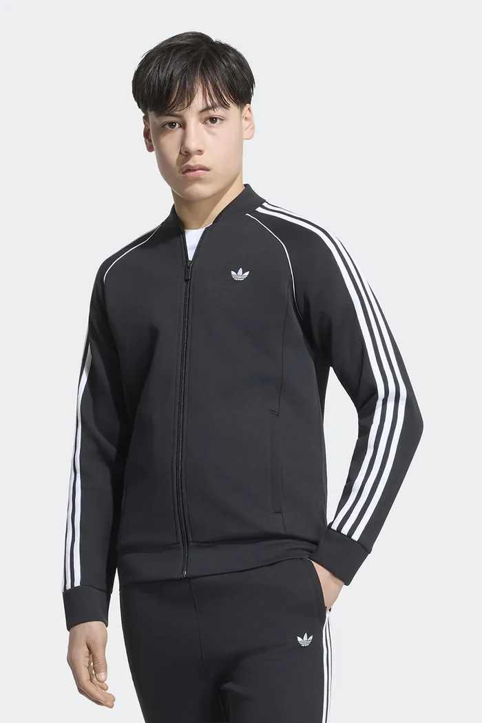 adidas Originals μπλούζα με κουμπιά παιδική μαύρο KW0633