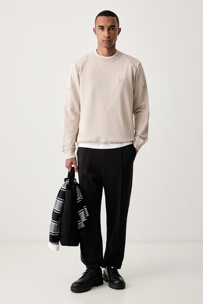 Iceberg Bluza męska bawełniana E031.6317 beżowy AW26