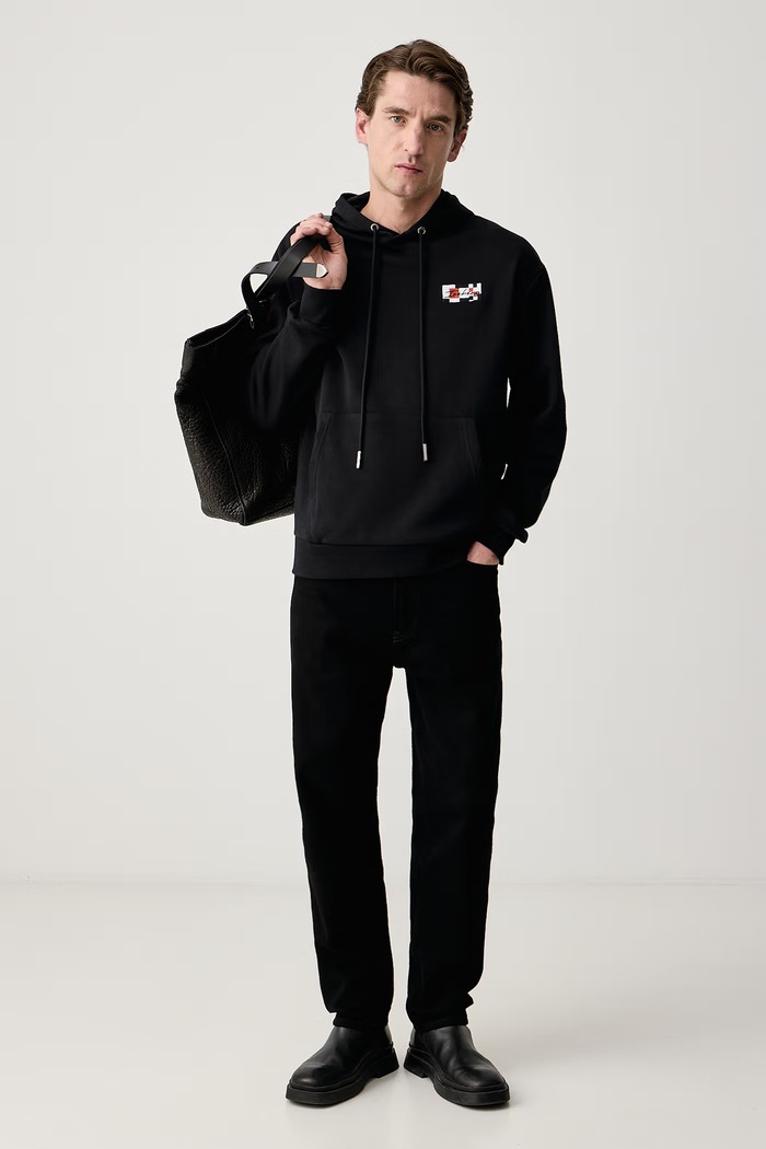 Iceberg Bluza z kapturem męska z bawełną E060.6317 czarny AW26