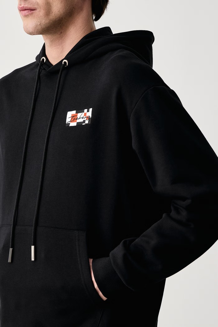Bluza z kapturem męska z bawełną Iceberg E060.6317 czarny