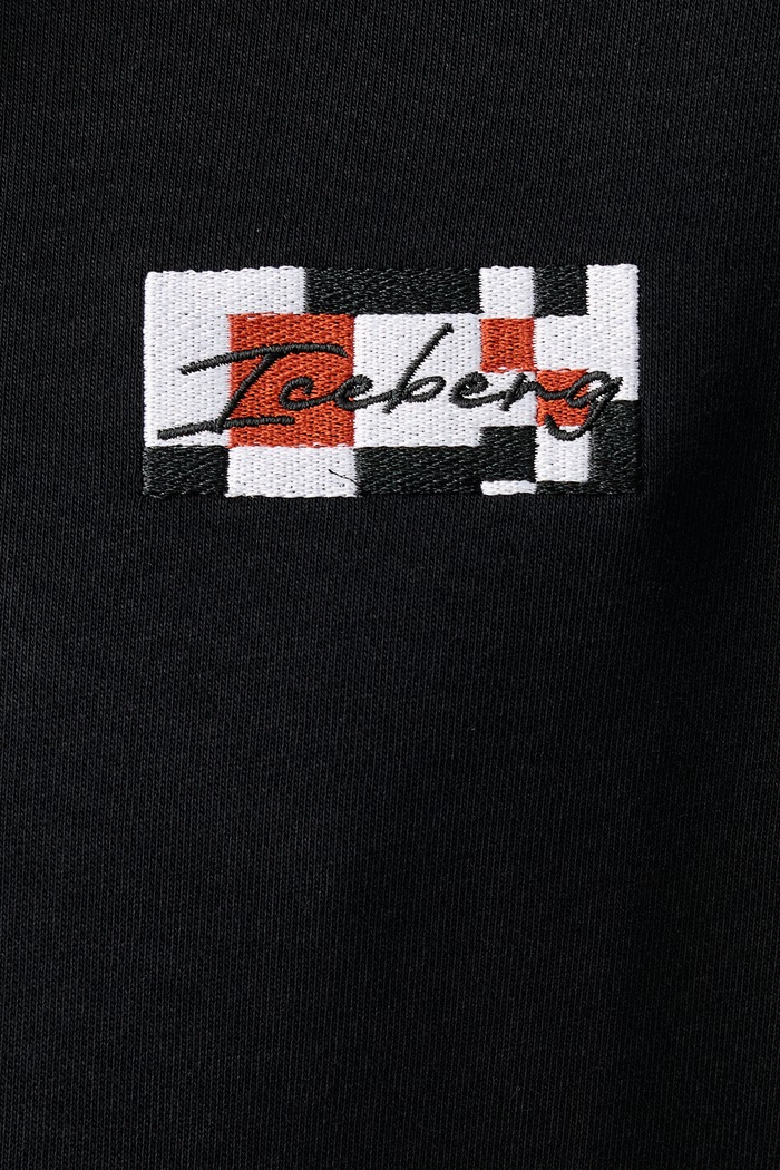 Bluza z kapturem męska z bawełną Iceberg czarny E060.6317
