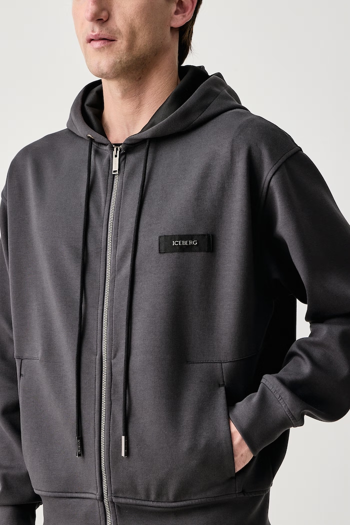 Bluza rozpinana z kapturem męska Iceberg E063.6336 szary