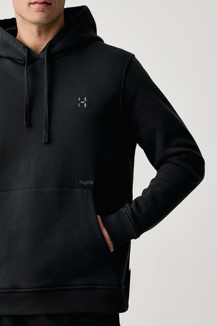 Bluza z kapturem męska z bawełną Haglöfs 608164 czarny