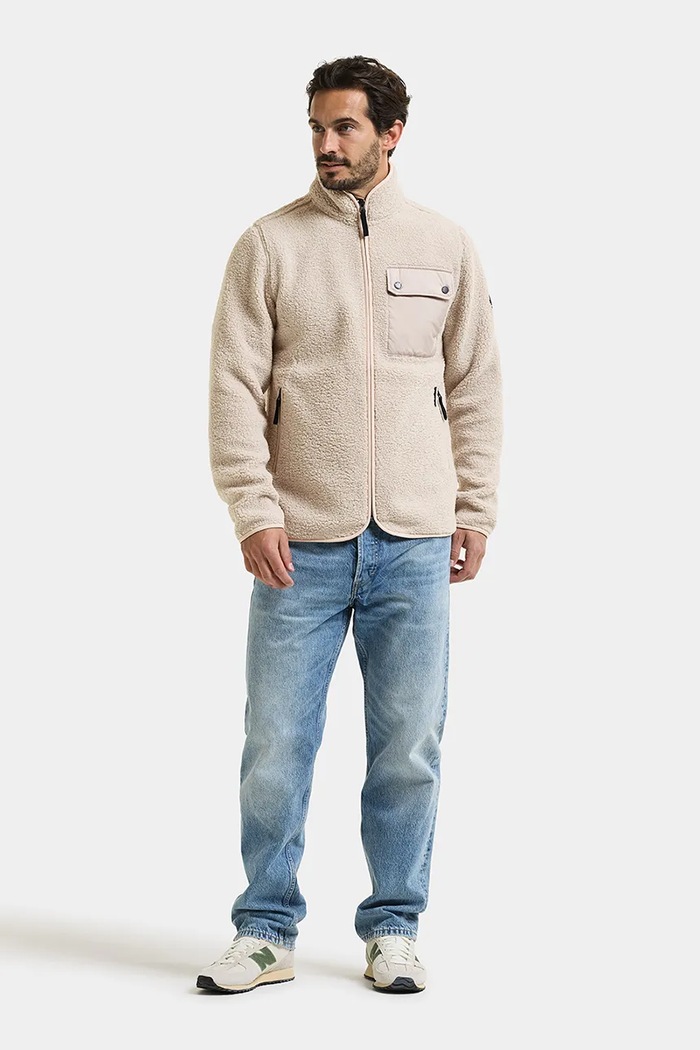 Didriksons Bluza rozpinana męska polarowa PETER 506361 beżowy AW26