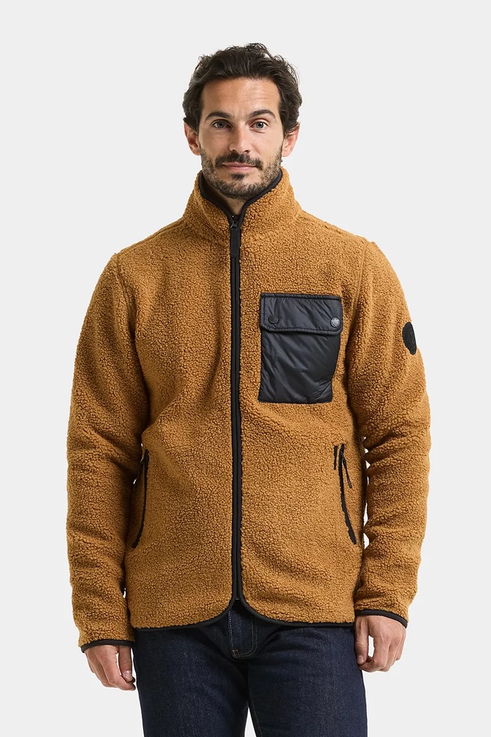 Didriksons Bluza rozpinana męska polarowa PETER brązowy 506361