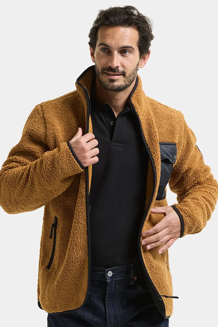 Bluza rozpinana męska polarowa PETER Didriksons 506361 brązowy