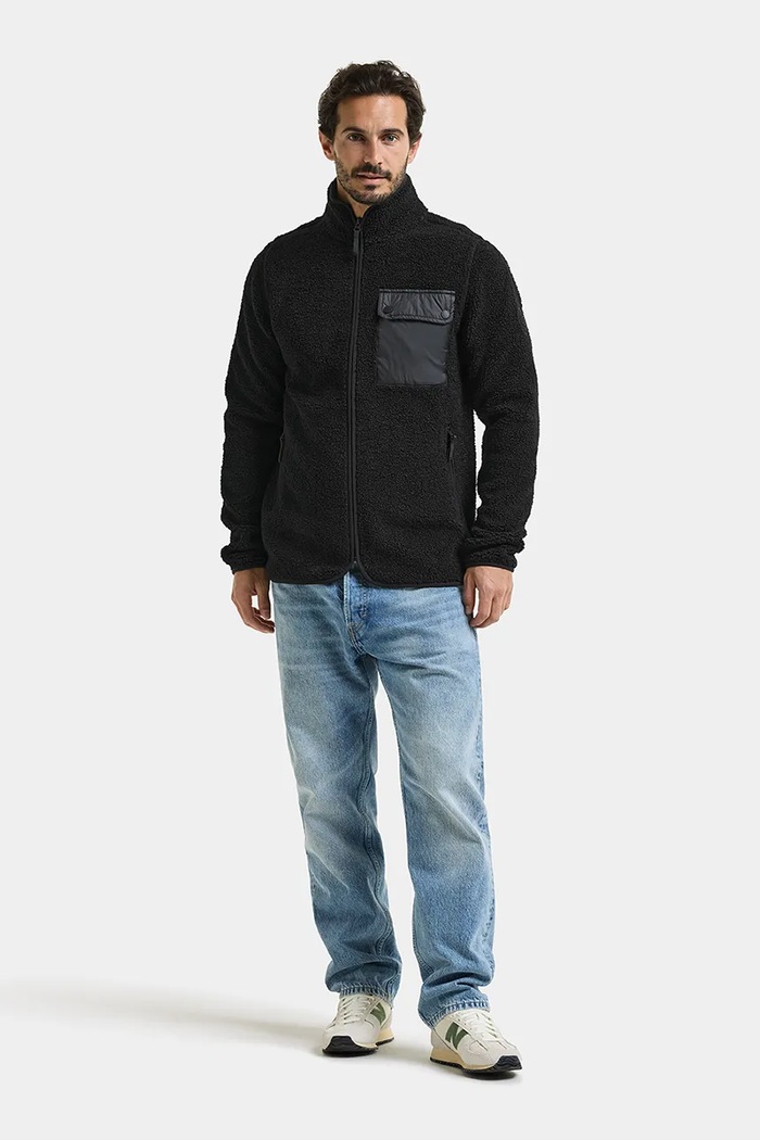 Didriksons Bluza rozpinana męska polarowa PETER 506361 czarny AW26
