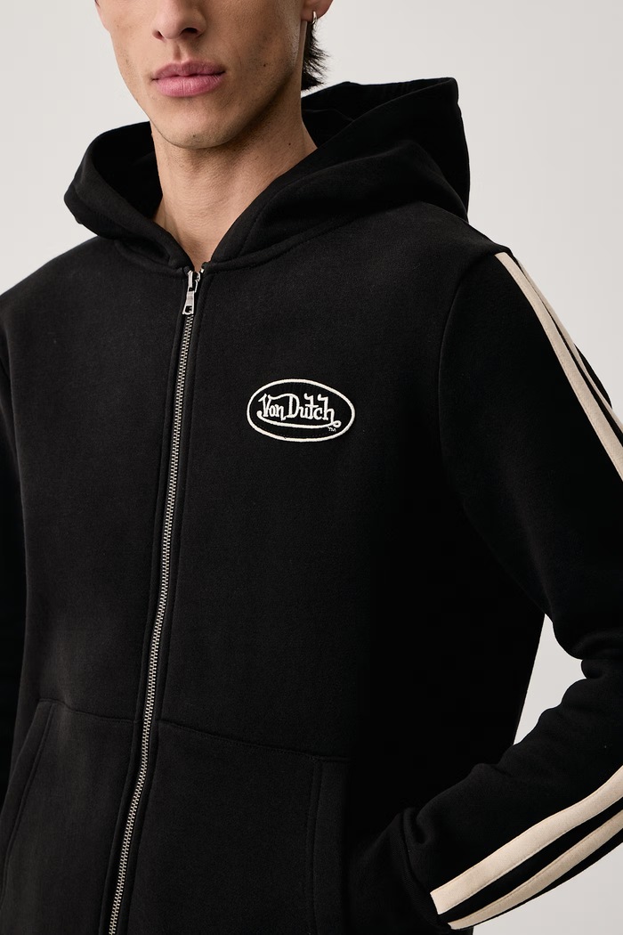 Bluza rozpinana z kapturem męska z bawełną Von Dutch VD.1.SWZ.IZAN.NR czarny