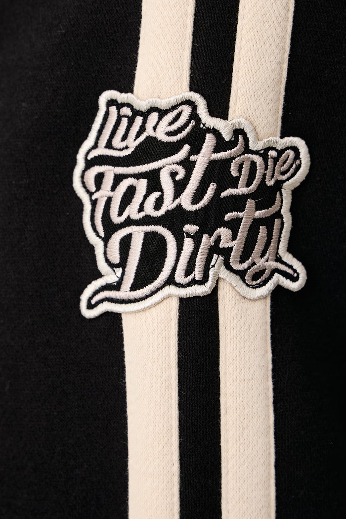 Bluza rozpinana z kapturem męska z bawełną Von Dutch czarny VD.1.SWZ.IZAN.NR
