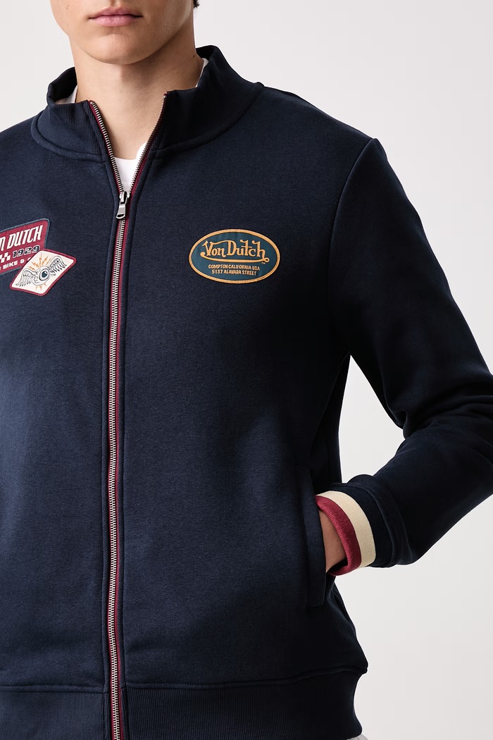Bluza rozpinana męska z bawełną Von Dutch VD.1.SWZ.WYATT granatowy