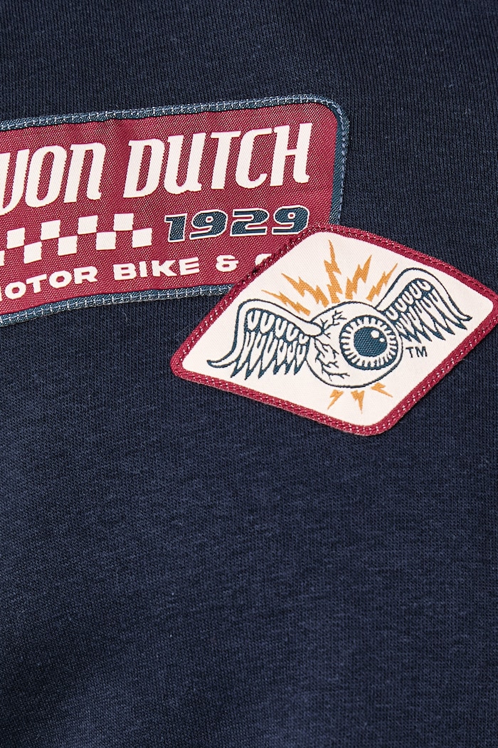 Bluza rozpinana męska z bawełną Von Dutch granatowy VD.1.SWZ.WYATT
