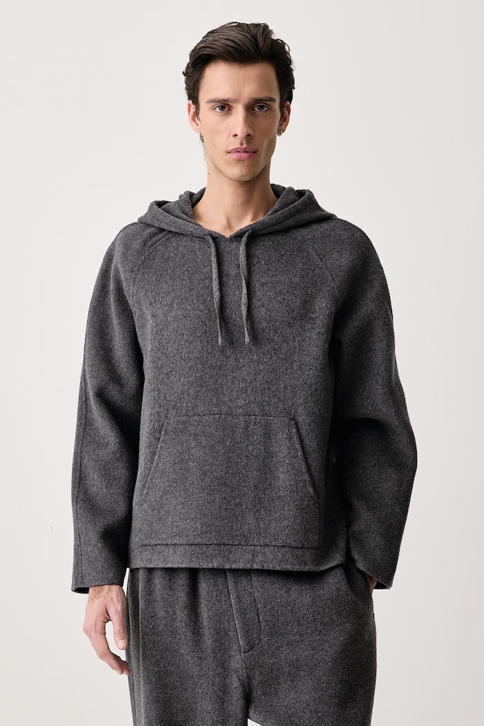 Officine Generale Bluza z kapturem męska wełniana BERRY szary W26MOVS072