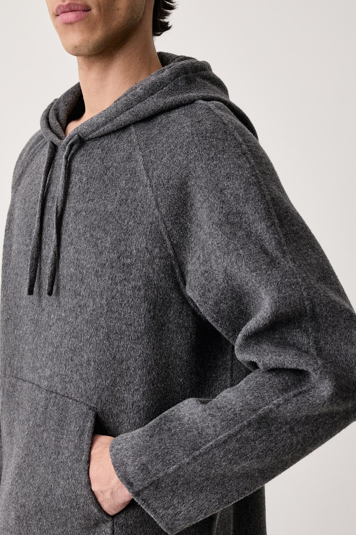 Bluza z kapturem męska wełniana BERRY Officine Generale W26MOVS072 szary