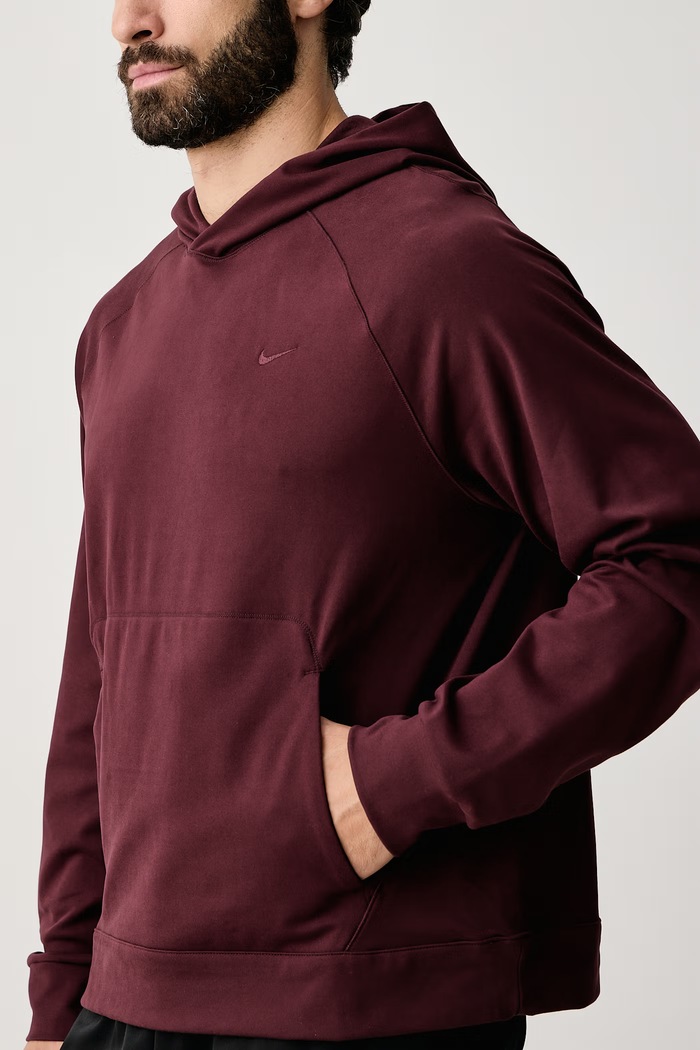 Bluza z kapturem męska Primary NanoKnit UV Dri-FIT Nike II1304.652 bordowy