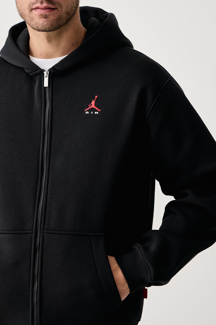Bluza rozpinana z kapturem męska z bawełną Brooklyn Jordan IU0243.010 czarny