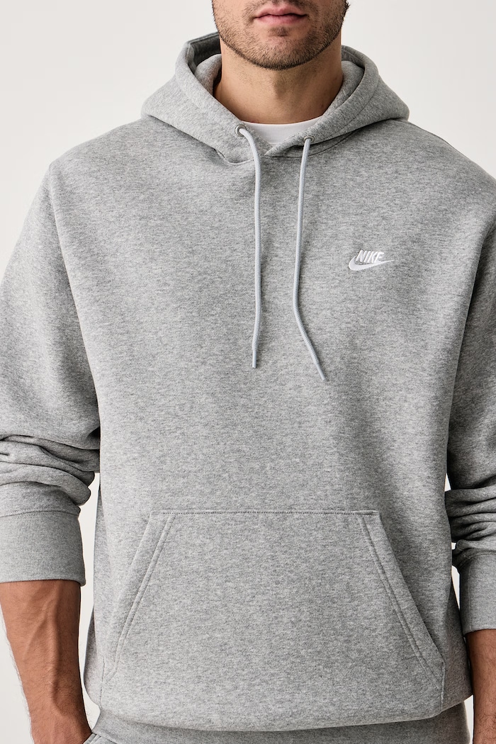 Bluza z kapturem męska z bawełną Club Nike Sportswear FN3859.063 szary